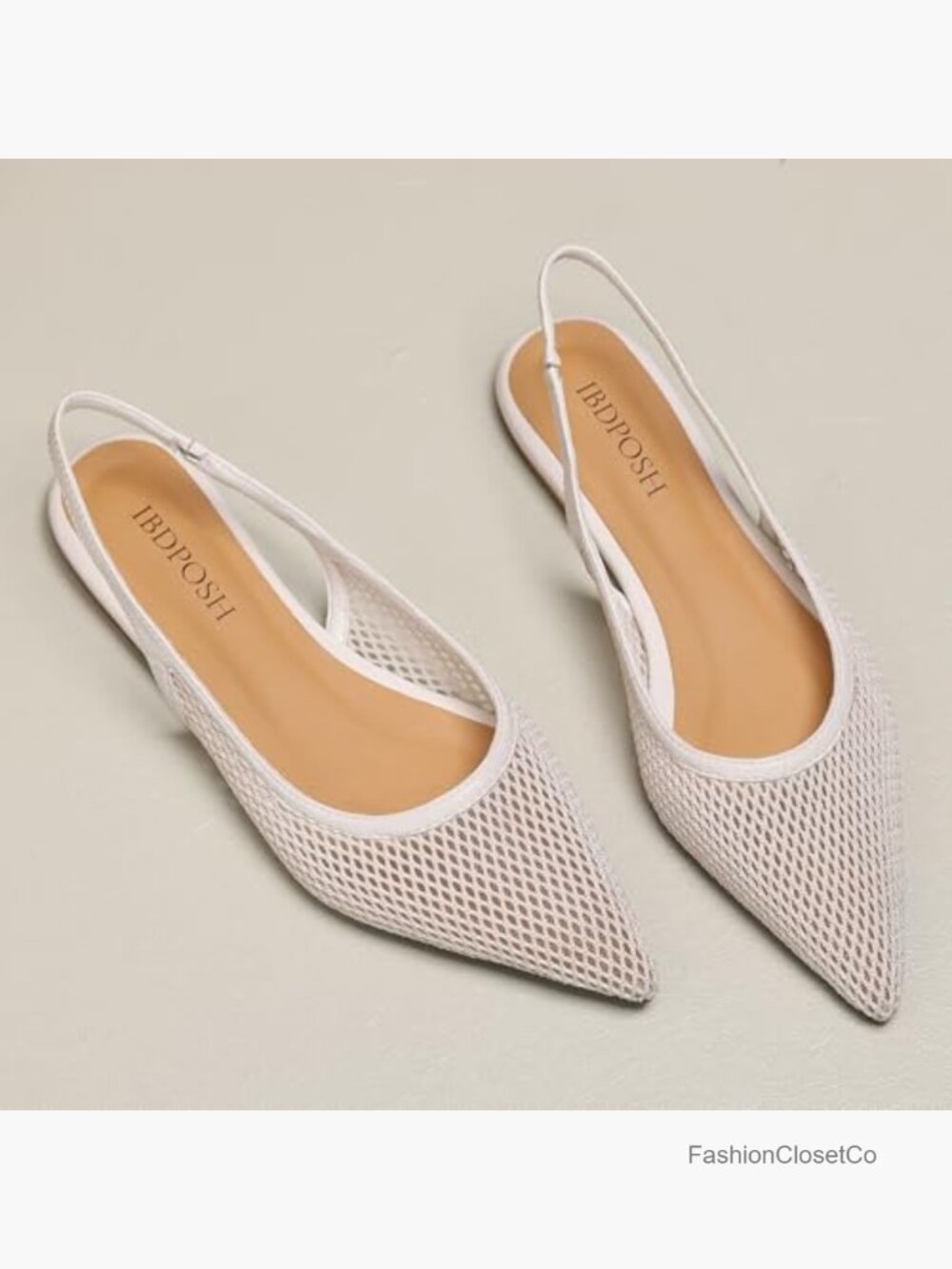 Slingback Flats for Women Pointed Toe Mesh Breathable Party Shoes Elegant - Picture 4 of 6